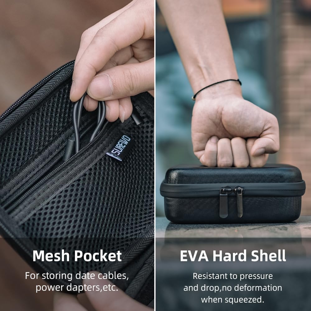 SUREWO Osmo Pocket 3 Mini Case, Portable PU Storage Protective Bag for DJI Osmo Pocket 3 Standard kit and DJI Osmo Pocket 3 Power Expansion Combo Accessories - Image 5