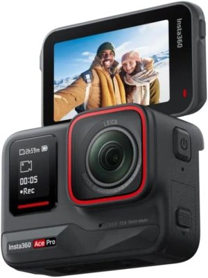 Insta360 Ace Pro - Waterproof Action Camera, Flagship 1/1.3" Sensor and AI Noise Reduction, 4K120fps, 2.4" Flip Screen & Advanced AI Features