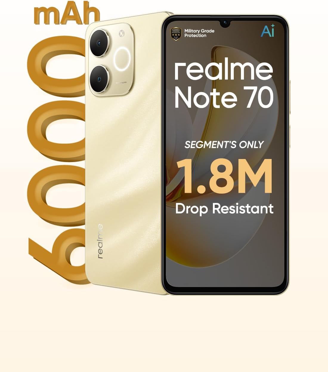 realme Note 70 Dual SIM Beach Gold 4GB RAM 128GB 4G - merchandise