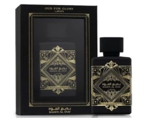 Jenerique Lattafa Bade'e Al Oud, Oud for Glory perfume 100ml bottle.