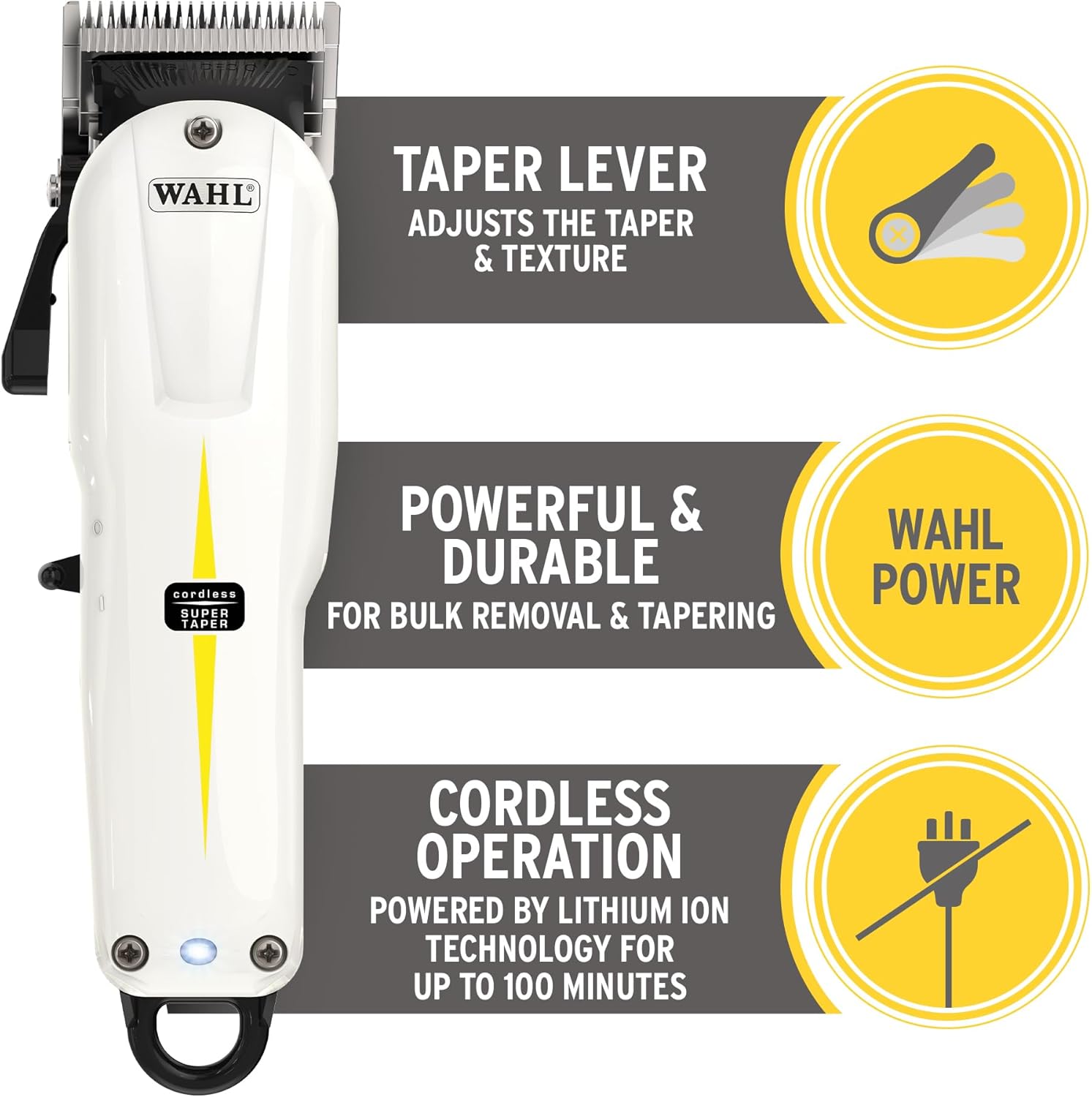 Wahl V500 Super Taper, Professional Hair Clippers, Pro Haircutting Kit, Clippers for Bulk Hair Removal, Taper Fade, Adjustable Lever, Cordless, Lightweight, Barbers Supplies - Image 2